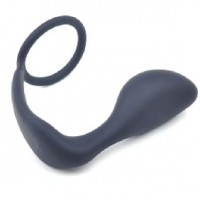 Anal Ass-Gasm Plug with Cockring Silicone Black